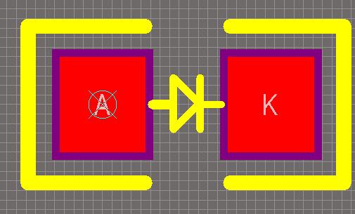 二极管的pcb封装图怎么标注正负极呢?