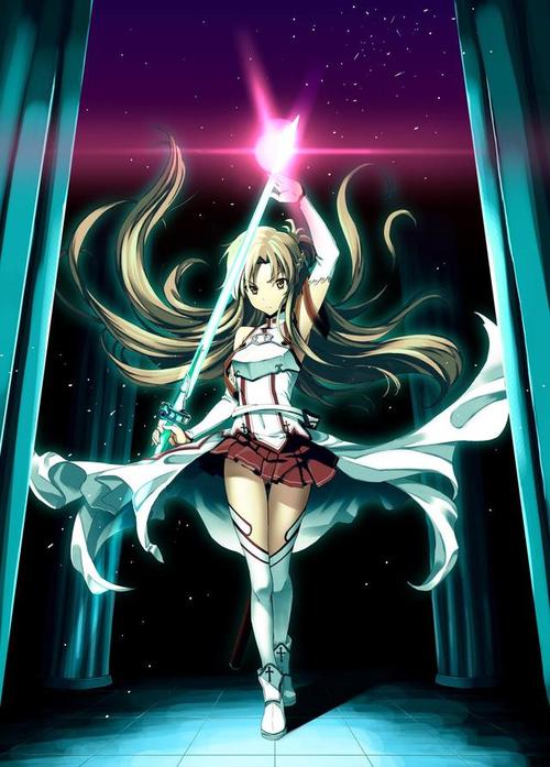 结城明日奈的高清手机插画壁纸,她来自动漫《刀剑神域