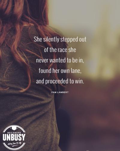 silently stepped out of the race she never wanted to be in