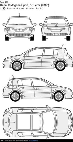 雷诺越野车的简笔画