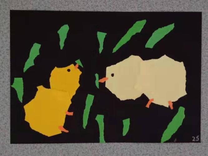 可爱的小鸡——记小九班创意撕贴画