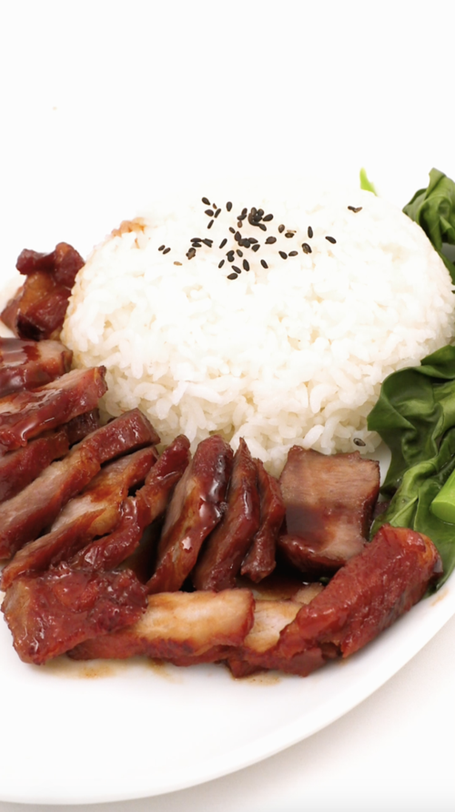 平底锅版蜜汁叉烧饭的做法