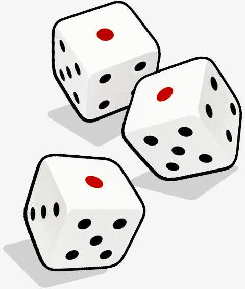 手绘黑色立体骰子免抠素材免费下载_觅元素51yuansu.