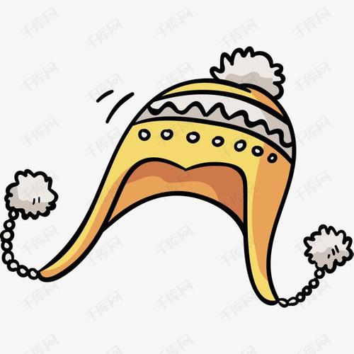 冬季卡通黄色帽子的素材免抠冬季帽子卡通帽子毛线帽子白色毛球冬天