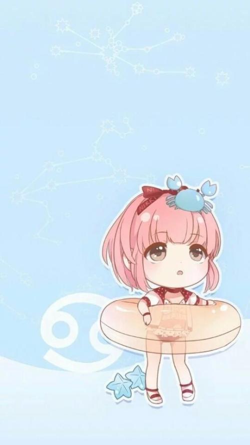 q版人物萌图简笔画巨蟹座