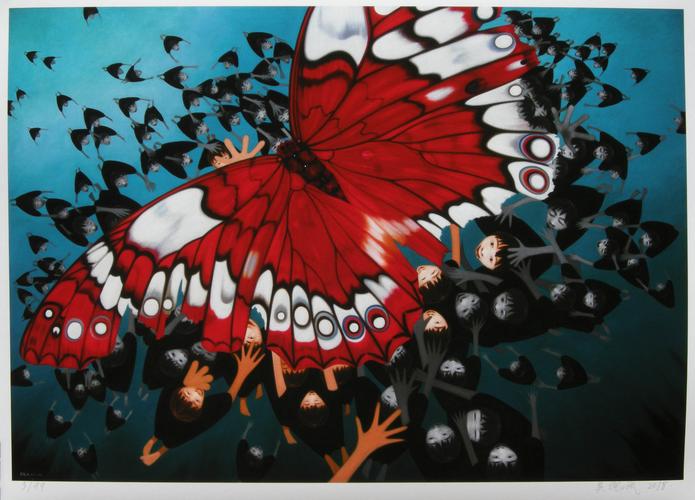 蝴蝶 数码版画 57x40cm 共99版 随机发