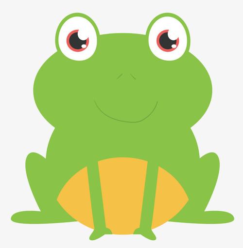 卡通手绘可爱小动物荷叶快乐小青蛙