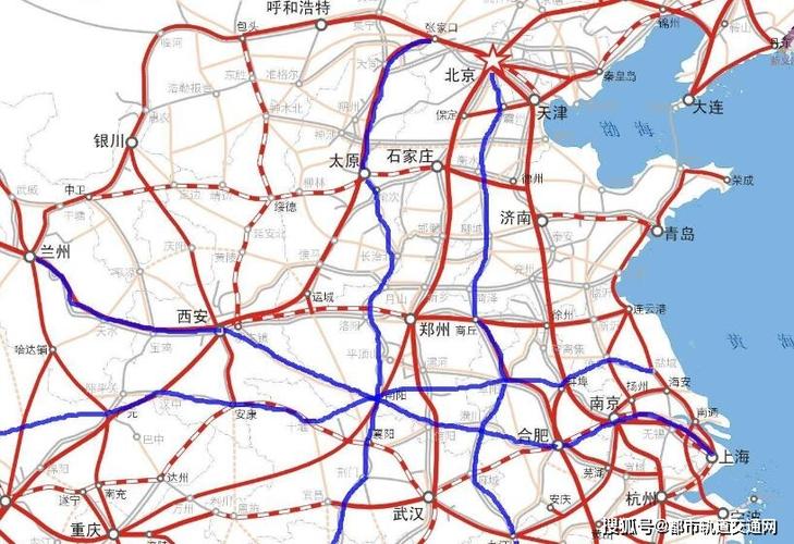 中国高速铁路运营线路图2030年:八横八纵重要节点城市