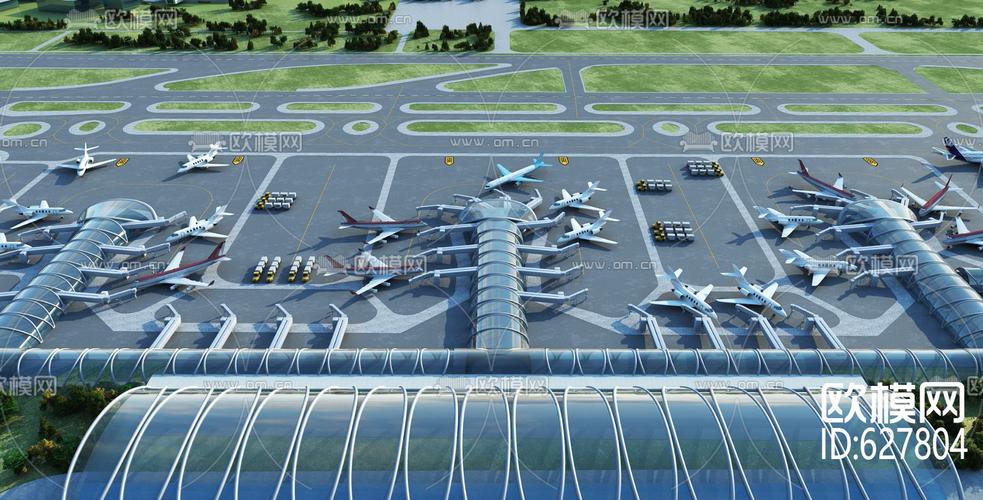 现代飞机场航站楼3d模型