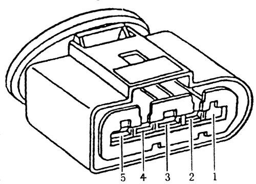 3)测量空气流量计插头端子4对发动机搭铁点电压约为5v(用20v量程档).