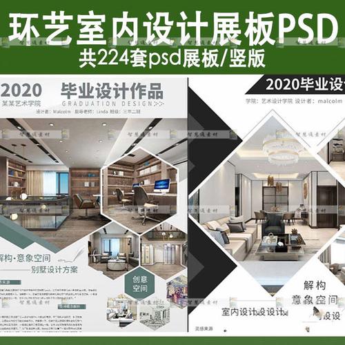 环境环艺室内毕业设计作品ps展板psd分层模板竖沛a0a1素材资料