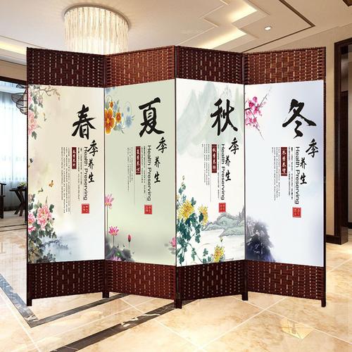 养生屏风隔断客厅折叠折屏移动门帘简约现代美容屏风小户型玄关柜 $