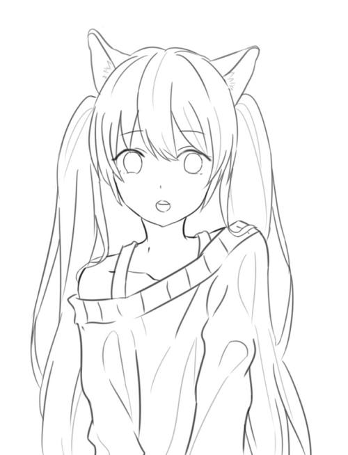 【果冻】线稿 动漫 黑白素材 插画 手帐