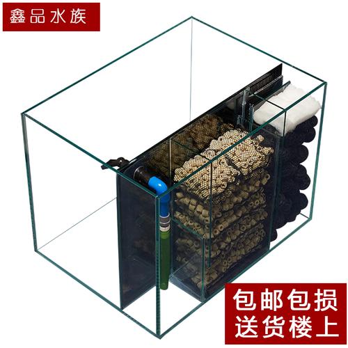 鑫品水族 背滤侧滤鱼缸金晶超白缸过滤鱼缸 免换水小型鱼缸定制