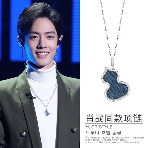 麒麟红玛瑙葫芦项链女925吊坠潮派网红明星肖战邓嘉伦同款镶施华洛世