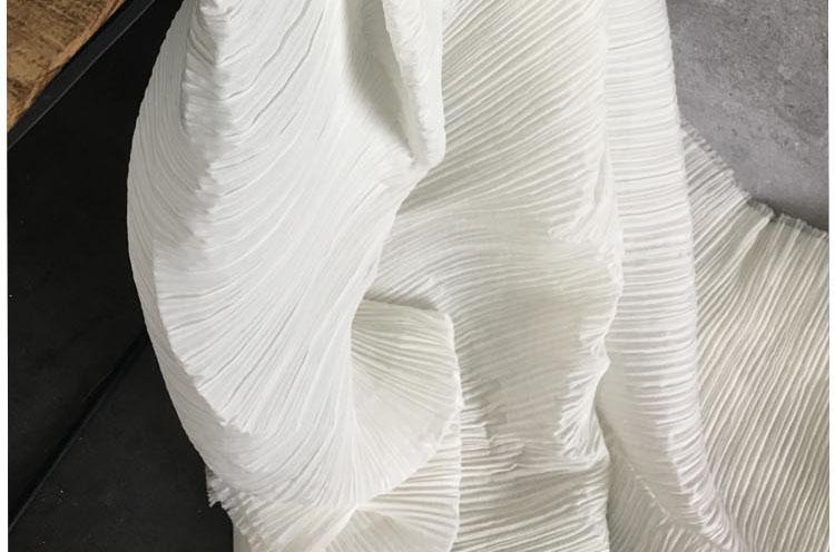 三宅一生褶皱布料二次褶百褶压皱立体肌理服装设计师礼服时装面料