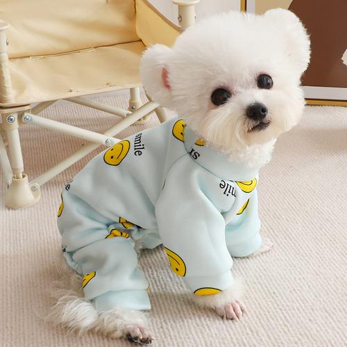 宠物比熊泰迪小狗狗衣服小型犬秋冬装加厚款冬季睡衣家居服四脚衣