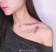 锁骨水彩纹身图案设计,露出你的锁骨美[微笑][微笑] 武汉君臣刺青