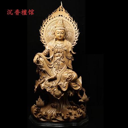 沉香木雕客厅摆件千手观音佛像供奉家用送子观世音菩萨根雕工艺品