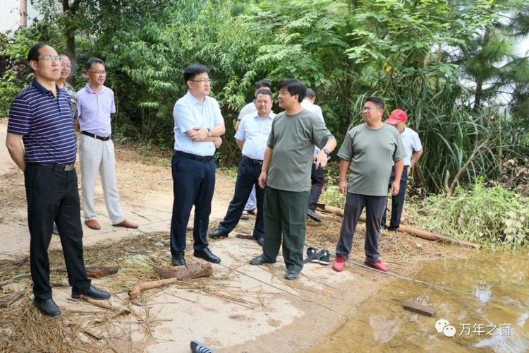 万年县委副书记,县长毛奇到梓埠调研防汛工作