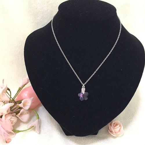 swarovski 施华洛世奇紫花水晶项链