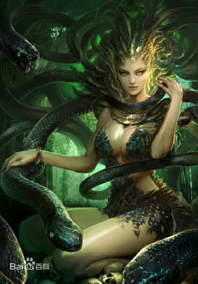美杜莎(支配),尤瑞艾莉(飞翔),斯忒诺(力量)是希腊神话中著名的蛇发