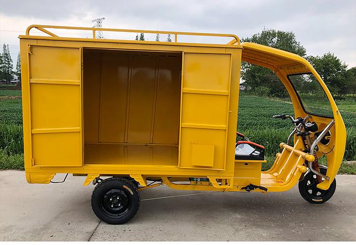 厂家直销快递车全封闭式车厢货运车 后门可开运输电动快递三轮车