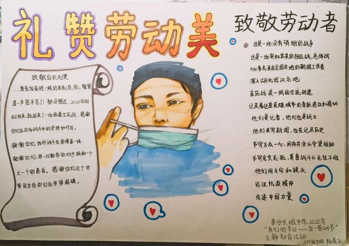 泰安长城中学"礼赞劳动美 致敬劳动者"优秀手抄报作品