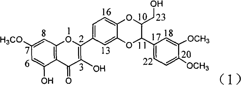 双甲基脱氢水飞蓟宾用于制备治疗病毒性乙肝药物的用途