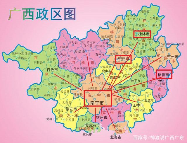广西行政地图-南宁地理位置