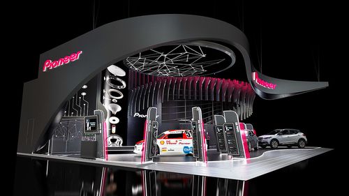 高端车展展位展台3d效果图设计制作