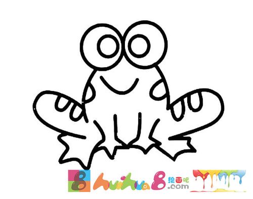 卡通大眼青蛙简笔画图片,内容包含相关动物简笔画栏目里的卡通大眼