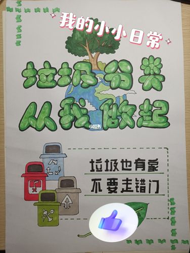 第一次  pop手绘 垃圾分类_手绘_垃圾分类_手绘pop_人文_绘画