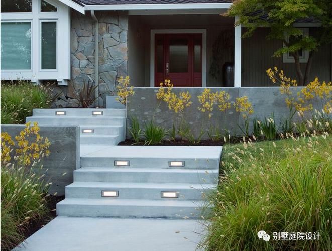 带您体验别墅庭院设计中的庭院台阶处理方式