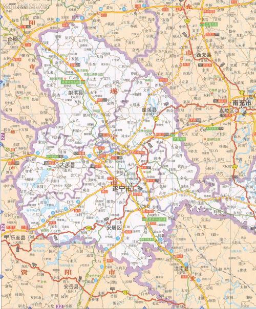 遂宁市交通地图大图