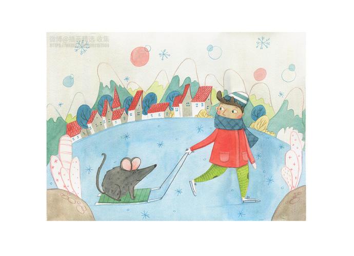 一组冬季故事插画 诉说冬天的秘密 简笔画大全 千千简