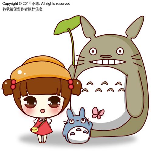 龙猫,滋滋,壁纸,头像,插画,手绘,q版