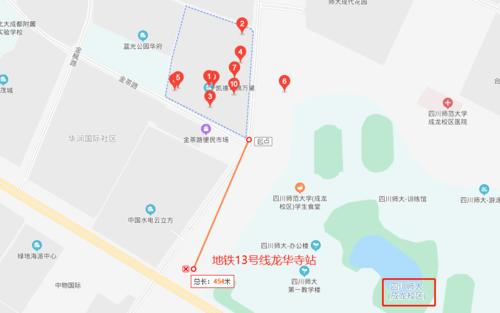 在建的  地铁13号线龙华寺站,距离项目只有  400米左右,等几年这边
