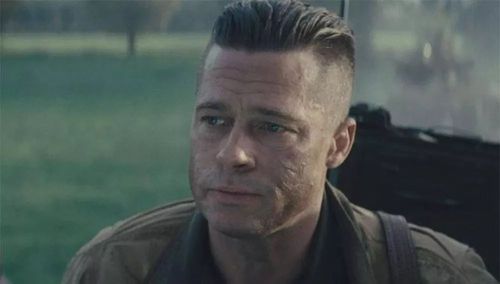 电影《fury》当然要留意brad pitt的打扮及发型.