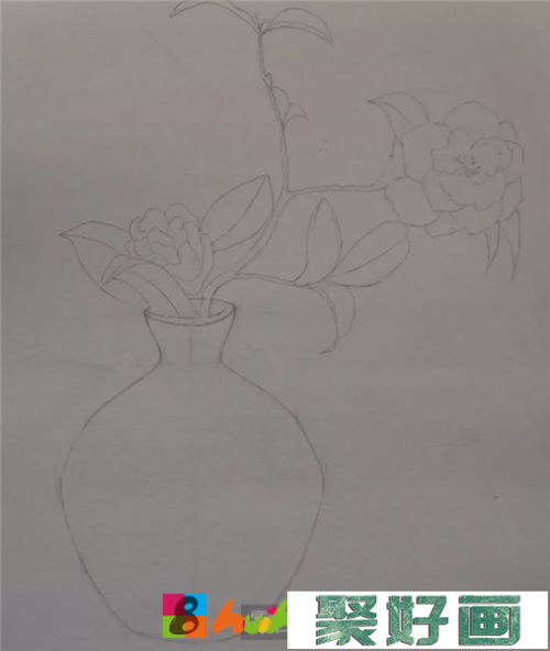 插花怎么画山茶花插花有哪几个绘画步骤