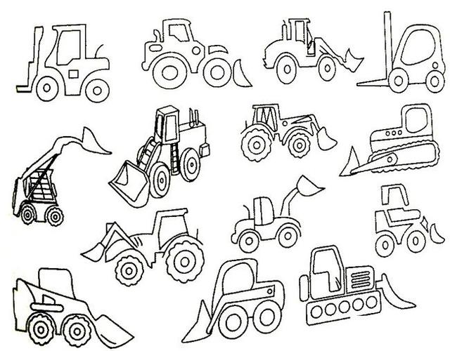 铲车简笔画de画法步骤图