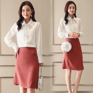 衬衣短裙套装衣服女士秋装时尚潮2018新款秋季职业气质女式两件套