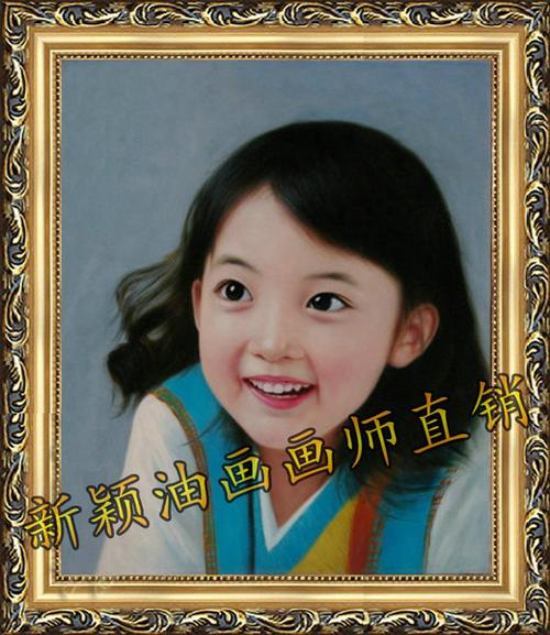 购客纯手绘婚纱人物油画 新颖油画 老人小孩肖像油画定制 画师直销