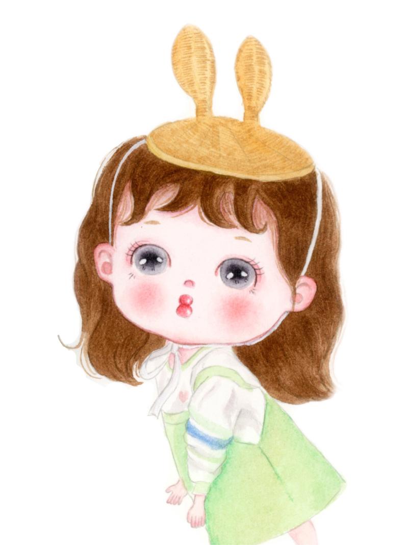 原创水彩萌宝画|情侣头像 宝宝头像