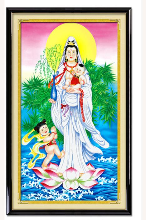精准印花3d十字绣观音菩萨像送子观音十字绣佛客厅系列宗教5d