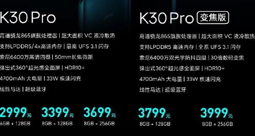 红米k30pro横空出世,价格从2999到3999,却意外误伤小米10