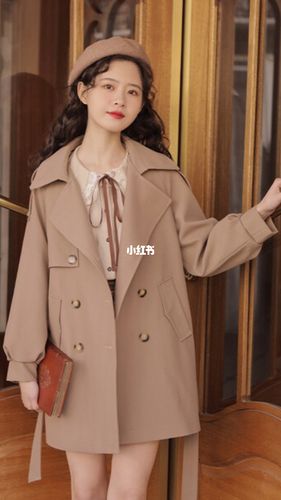 linjou玲玖春装2021年新款法式风衣_风衣_春装_法式风格_穿搭_海鲜