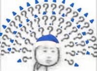 佛系蓝色问号 - 佛系五彩问号表情包_佛系_问号表情