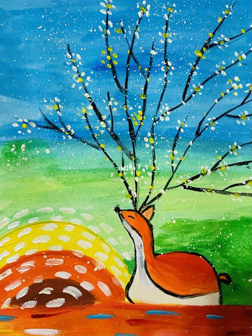 儿童风景水粉画,超级好看的颜色_水粉画_风景_文化