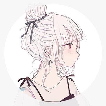 动漫头像:粉色头发的女孩,侧脸很好看